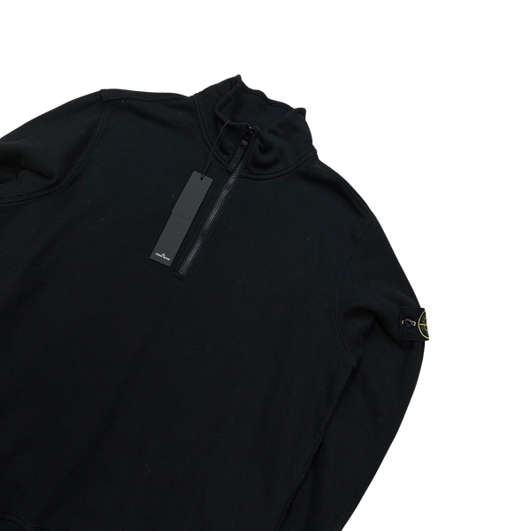 Stone Island 2023 Black Quarter Zip Jumper - Large