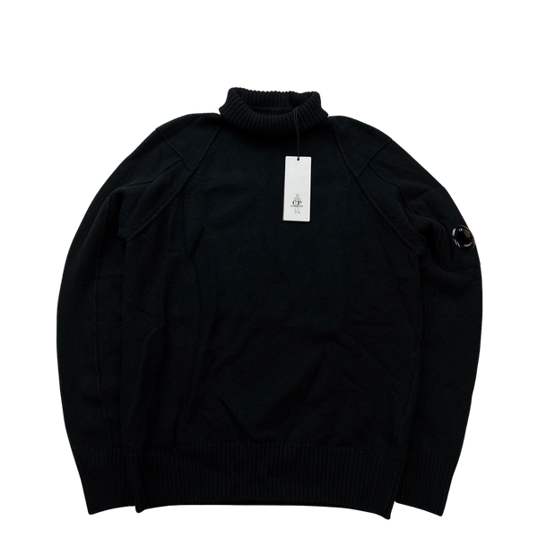 CP Company Black Lambswool Roll Neck Lens Viewer Jumper - Small ,Medium ,Large ,XL