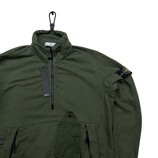 Stone Island Half Zipped Sweatshirt Dark Green - XL