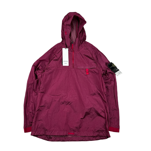 Stone Island 2022 Magenta Packable Nylon Metal Econyl Quarter Zip - Large