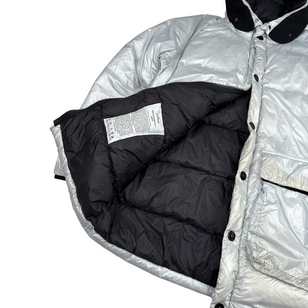 Stone Island 2018 White Pertex Quantum Y Down Long Puffer - Large