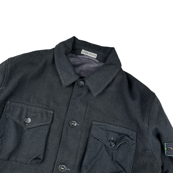 Stone Island Vintage 1998 Navy Green Edged Badge Jacket  -XL