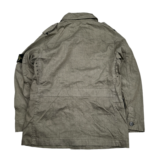Stone Island 2006 Tan Lino Flax Field Jacket - Medium