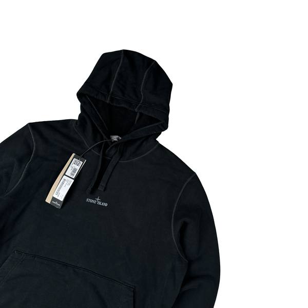 Stone Island 2024 Black Graphic Hooded Sweatshirt - Large