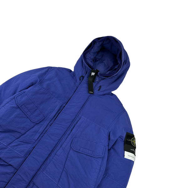 Stone Island 2021 Blue Garment Dyed Naslan Down TC Parker Jacket - Large
