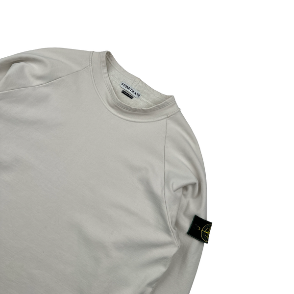 Stone Island Vintage 1998 White Poly Cotton Pullover Jumper - Large