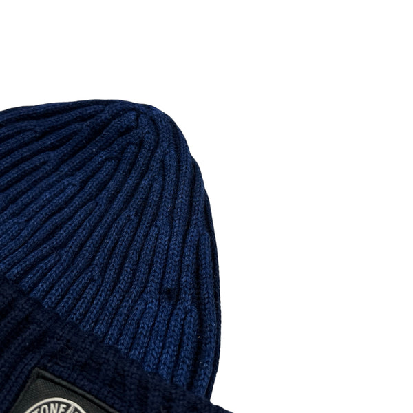 Stone Island 2014 Blue Two Tone Ribbed Wool Beanie