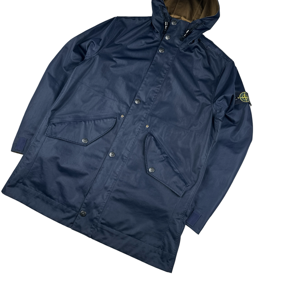 Stone Island 2009 Navy/Brown Reversable Hooded Zipped Jacket - XXL