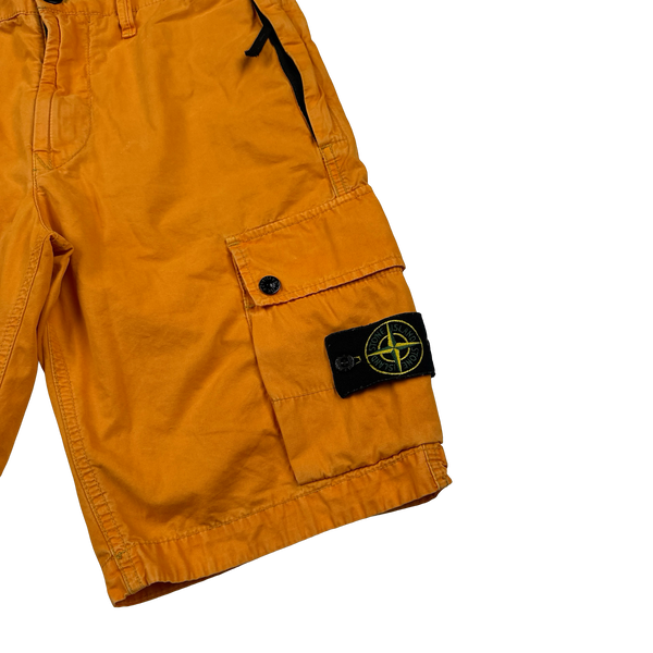 Stone Island 2023 Orange Slim Bermuda Cotton Shorts - 29"