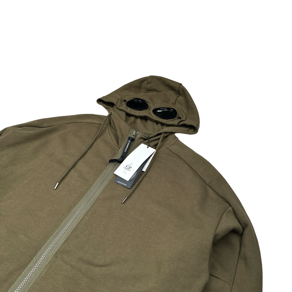 CP Company Khaki Cotton Goggle Hoodie - XL