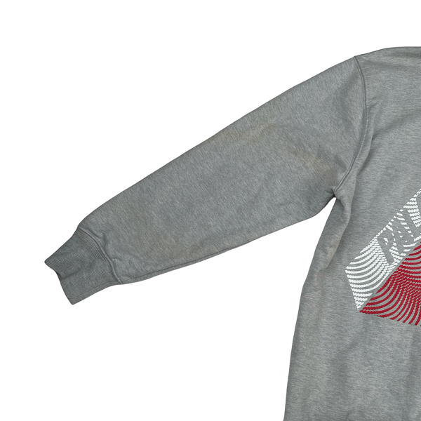 Palace Graphic Grey Cotton Spellout Hoodie - Small