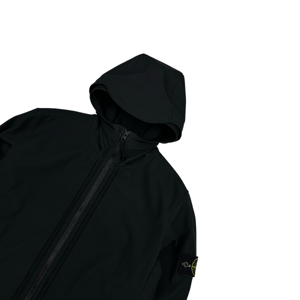 Stone Island 2022 Black Soft Shell R E Dye Tech Jacket - Medium