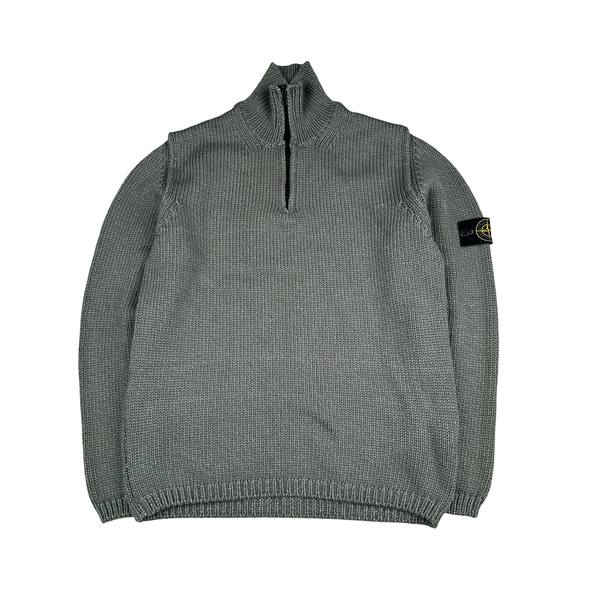 Stone Island AW/2001 Heavyweight Wool Knit Quarter Zip Jumper - XXL