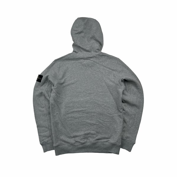 Stone Island 2023 Grey Cotton Fleece Hoodie Jumper - Small