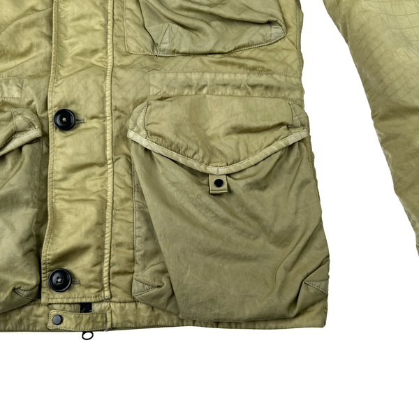 CP Company Yellow M Bossed Quilted Goggle Jacket - Medium