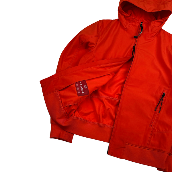 CP Company Red Soft Shell Hooded Zipped Jacket - Small