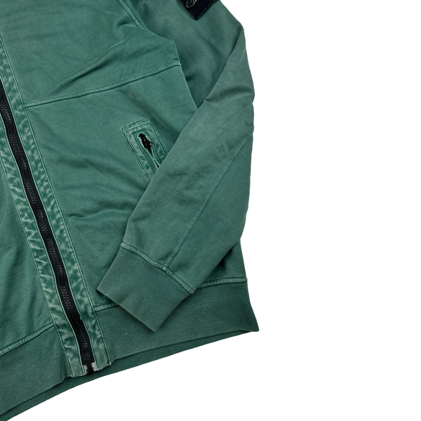 Stone Island 2013 Emerald Green Cotton Zipped Hoodie - Large