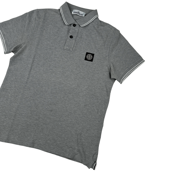 Stone Island Grey Short Sleeved Polo Top - Small