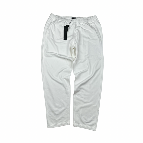 Stone Island 2023 Ice White Spellout Cotton Tracksuit Bottoms - 3XL