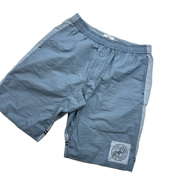 Stone Island 2019 Blue Nylon Compass Summer Shorts - 33"