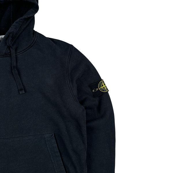 Stone Island 2020 Black Cotton Pullover Hoodie - Large