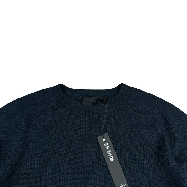 Stone Island 2026 Navy 100% Cashmere Ghost Crewneck Jumper - Large