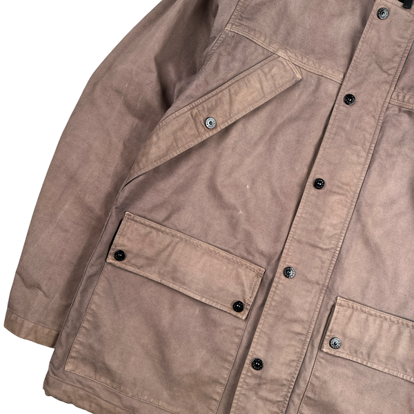 Stone Island 2012 Mauve Thick Cotton Blend Multi Pocket Overshirt Jacket - Large