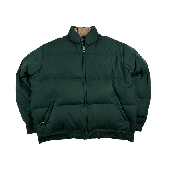 Ralph Lauren Forest Green Down Filled Puffer Jacket - Large