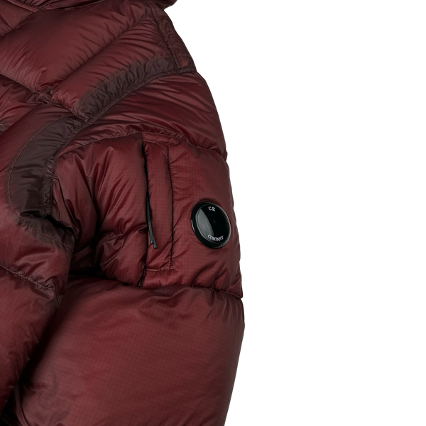 CP Company Burgundy DD Shell Long Parka Down Puffer - Medium