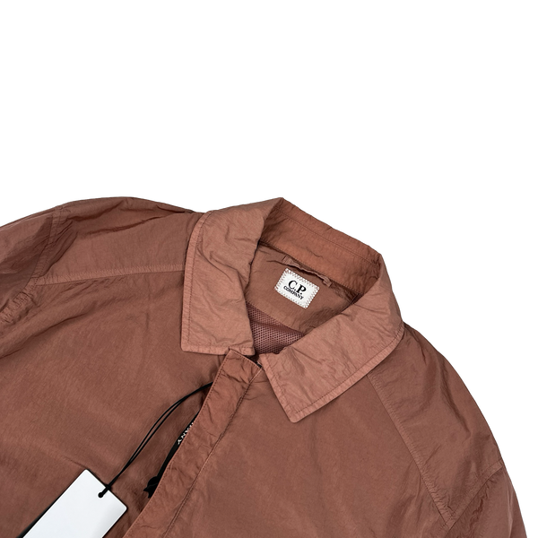 CP Company Rust Pink Chrome Nylon Zipped Overshirt - Medium