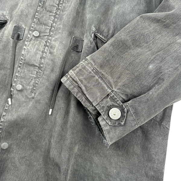 Stone Island Vintage 2003 Lino Flax Dutch Rope Dual Layer Wool Hood Parka Jacket - Medium