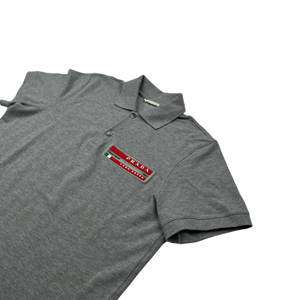 Prada Grey Luna Rossa Cotton Polo Shirt - Medium