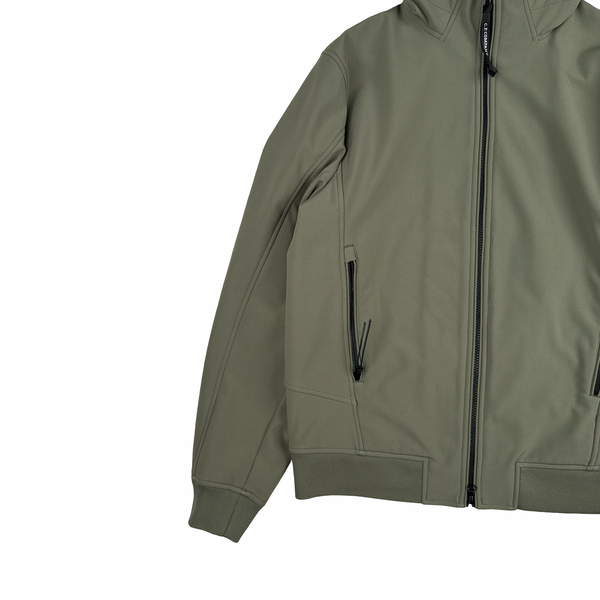 CP Company Khaki Fleece Lined Soft Shell Goggle Jacket - Large