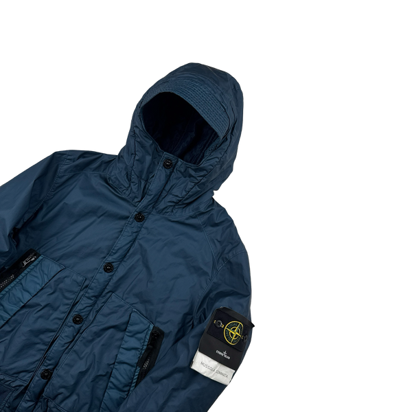 Stone Island 2014 Blue Mussola Gommata Padded Jacket - Small