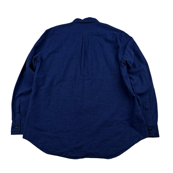 Stone Island 2016 Blue Linen Blend Buttoned Shirt - XXL