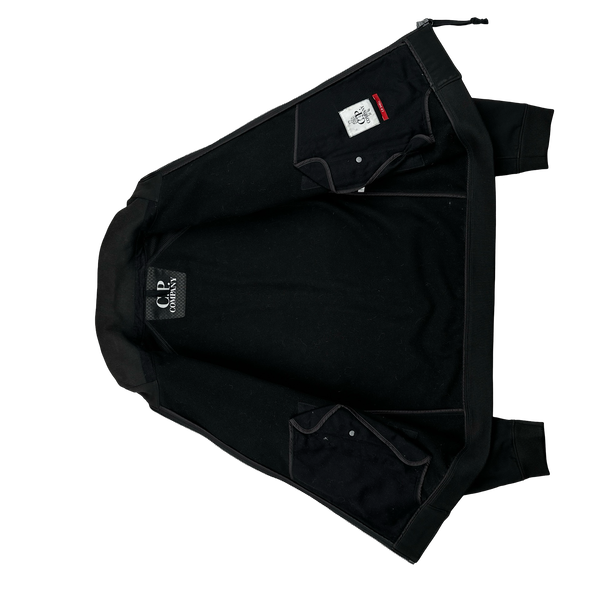 CP Company Black Soft Shell Bomber Jacket - Large