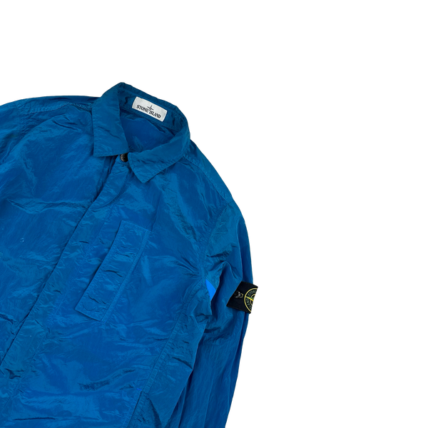Stone Island 2018 Blue Nylon Metal Shimmer Overshirt - Medium