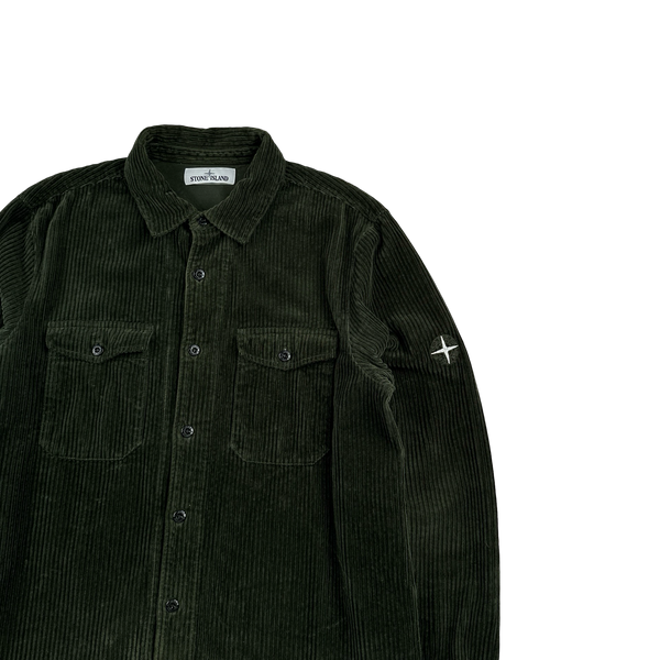 Stone Island 2020 Emerald Green Jumbo Corduroy Shirt - Large