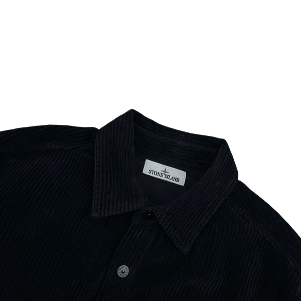 Stone Island 2023 Navy Corduroy Buttoned Overshirt - Large