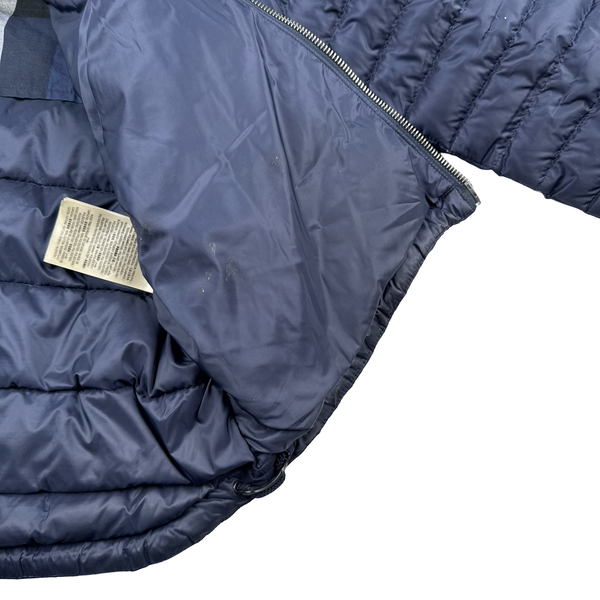 Burberry Navy Down Filled Hooded Puffer Jacket - Medium