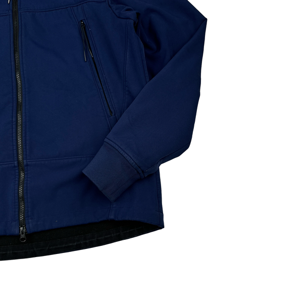 CP Company Deep Blue Soft Shell Goggle Jacket - Large