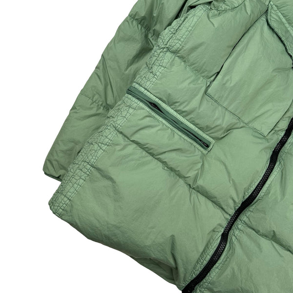 Stone Island 2022 Pale Green Crinkle R-NY Down Puffer Jacket - XL
