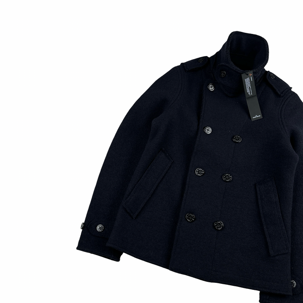 Stone Island 2015 Navy Wool Panno Duffle Buttoned Jacket - Small