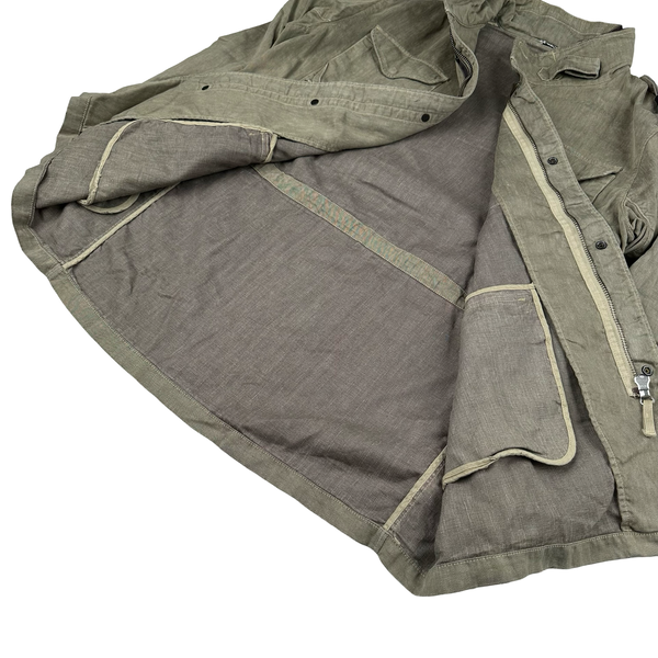 Stone Island Lino Flax Shoulder Badge Multi Pocket Jacket - XL