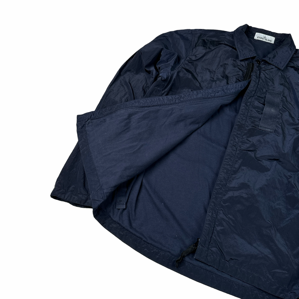 Stone Island 2017 Navy Nylon Metal Shimmer Overshirt - Medium
