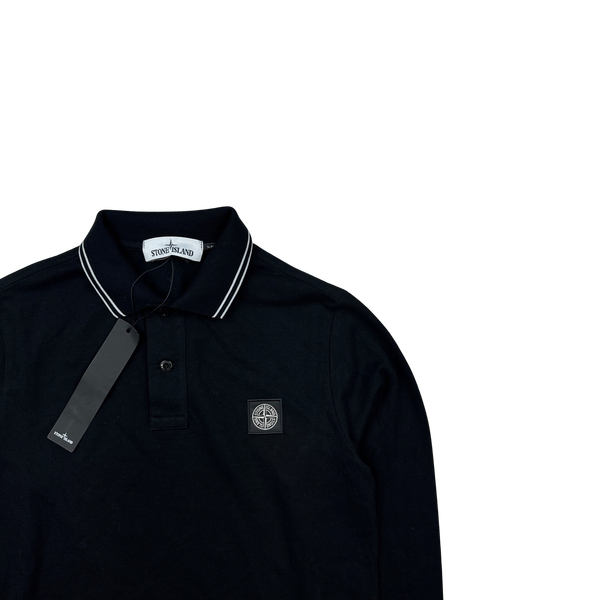 Stone Island 2021 Black Longsleeve Polo Shirt - Small