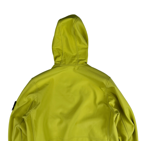 Stone Island Neon Yellow Fleece Lined Soft Shell Jacket - Medium