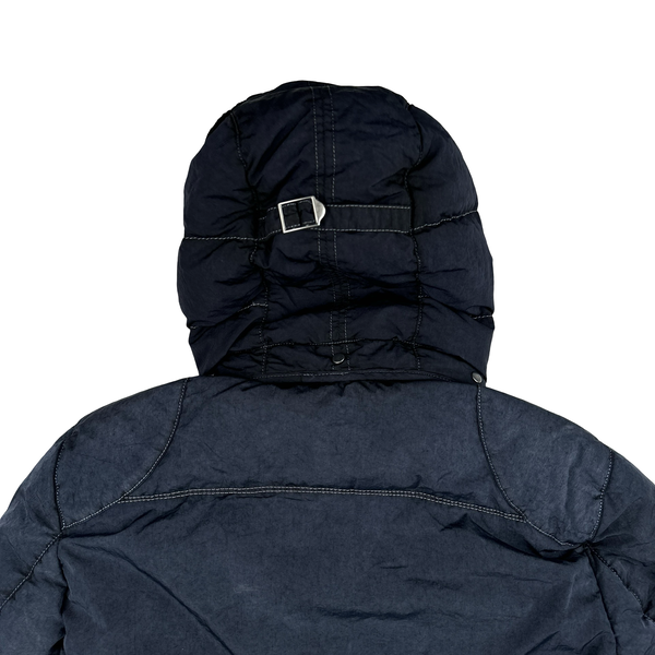 CP Company Blue Down Filled Frosted Nylon Puffer Jacket - Medium