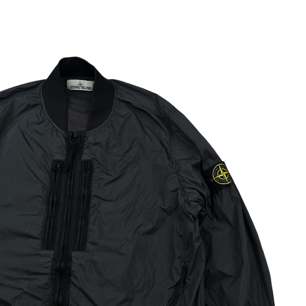 Stone Island 2017 Black Garment Dyed Crinkle Reps Jacket - Medium