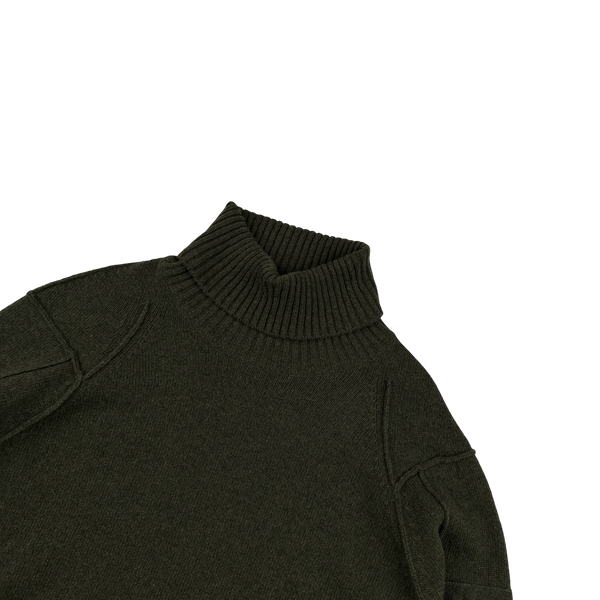 CP Company Forest Green Thick Wool Roll Neck Knit - Medium